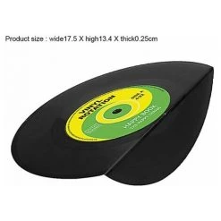 BRIDAY Serre-livres En Vinyle Rétro Serre-livres Noirs Serre-livres CD Classique Serre-livres Décoratifs Vintage Pour étagères Serre-livres Antidérapants Noir 1 Paire -Petit rangement Soldes Magasin 37004222 3