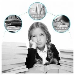 BRIDAY Serre-livres, Serre-livres Robustes En Métal Pour étagères, Support De Livre Premium Antidérapant Pour Livres, DVD, Jeux Vidéo, Magazine Noir 2,5 X 3,7 X 4,9 Pouces (noir, 4 Paires/8 Pièces) -Petit rangement Soldes Magasin 37006045 4