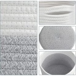 BRIDAY Panier à Plantes Lot De 2 Paniers à Fleurs En Corde Tissé Paniers De Rangement Multifonctionnels En Jute Robuste Avec Poignées Pratiques Organisateur De Rangement 11 X 11 Panier De Sol Pour Plantes Pot De Fleurs D'intérieur -Petit rangement Soldes Magasin 37006555 3