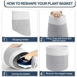 BRIDAY Panier à Plantes Lot De 2 Paniers à Fleurs En Corde Tissé Paniers De Rangement Multifonctionnels En Jute Robuste Avec Poignées Pratiques Organisateur De Rangement 11 X 11 Panier De Sol Pour Plantes Pot De Fleurs D'intérieur -Petit rangement Soldes Magasin 37006555 4