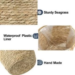 BRIDAY Panier à Plantes Lot De 3 Paniers D'herbes Marines Panier De Jardinières Tissé à La Main Avec Doublure En Plastique Imperméable Pots De Plantes Conteneurs Couverture Organisateur De Rangement Paniers Pour Pots De Fleurs De Plantes D'intérieur Et D'extérie 9 BRIDAY Panier à Plantes Lot De 3 Paniers D'herbes Marines Panier De Jardinières Tissé à La Main Avec Doublure En Plastique Imperméable Pots De Plantes Conteneurs Couverture Organisateur De Rangement Paniers Pour Pots De Fleurs De Plantes D'intérieur Et D'extérie -Petit rangement Soldes Magasin 37006581 3