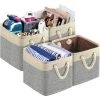 BRIDAY Pack De 4 Cubes De Rangement Panier De Rangement Bacs De Rangement En Tissu Pliables Panier De Placard Décoratif Avec Poignées En Corde Bacs D'organisation En Toile Pour étagères à Cubes Organisateurs De Placard Rangement De Jouets -Petit rangement Soldes Magasin 37006584 1
