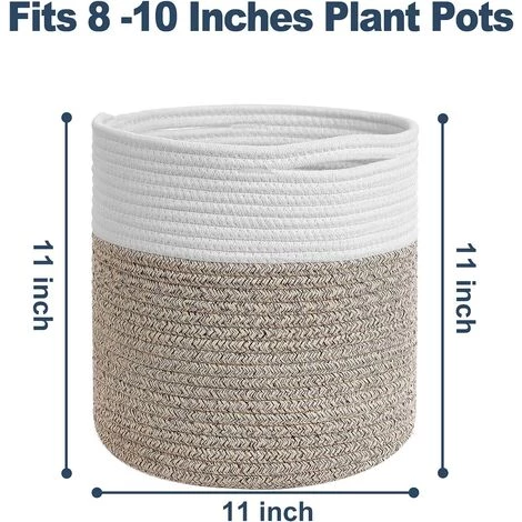 BRIDAY Panier à Plantes Lot De 2 Paniers à Fleurs En Corde Tissé Paniers De Rangement Multifonctionnels En Jute Robuste Avec Poignées Pratiques Organisateur De Rangement 11 X 11 Panier De Sol Pour Plantes Pot De Fleurs D'intérieur 4 BRIDAY Panier à Plantes Lot De 2 Paniers à Fleurs En Corde Tissé Paniers De Rangement Multifonctionnels En Jute Robuste Avec Poignées Pratiques Organisateur De Rangement 11 X 11 Panier De Sol Pour Plantes Pot De Fleurs D'intérieur – Image 2