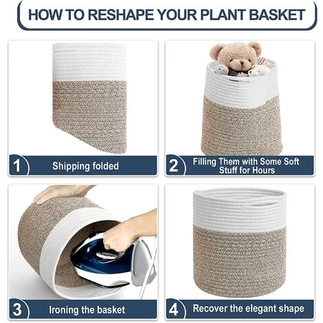 BRIDAY Panier à Plantes Lot De 2 Paniers à Fleurs En Corde Tissé Paniers De Rangement Multifonctionnels En Jute Robuste Avec Poignées Pratiques Organisateur De Rangement 11 X 11 Panier De Sol Pour Plantes Pot De Fleurs D'intérieur 6 BRIDAY Panier à Plantes Lot De 2 Paniers à Fleurs En Corde Tissé Paniers De Rangement Multifonctionnels En Jute Robuste Avec Poignées Pratiques Organisateur De Rangement 11 X 11 Panier De Sol Pour Plantes Pot De Fleurs D'intérieur – Image 4
