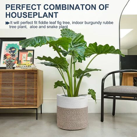 BRIDAY Panier à Plantes Lot De 2 Paniers à Fleurs En Corde Tissé Paniers De Rangement Multifonctionnels En Jute Robuste Avec Poignées Pratiques Organisateur De Rangement 11 X 11 Panier De Sol Pour Plantes Pot De Fleurs D'intérieur 7 BRIDAY Panier à Plantes Lot De 2 Paniers à Fleurs En Corde Tissé Paniers De Rangement Multifonctionnels En Jute Robuste Avec Poignées Pratiques Organisateur De Rangement 11 X 11 Panier De Sol Pour Plantes Pot De Fleurs D'intérieur – Image 5