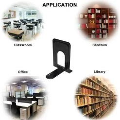 TRIOMPHE Serre Livres, Cale Livre, Presse Livre, 4 Paires, Noir, 12.5 X 12.5 X 17cm 9 TRIOMPHE Serre Livres, Cale Livre, Presse Livre, 4 Paires, Noir, 12.5 X 12.5 X 17cm -Petit rangement Soldes Magasin 37009590 3