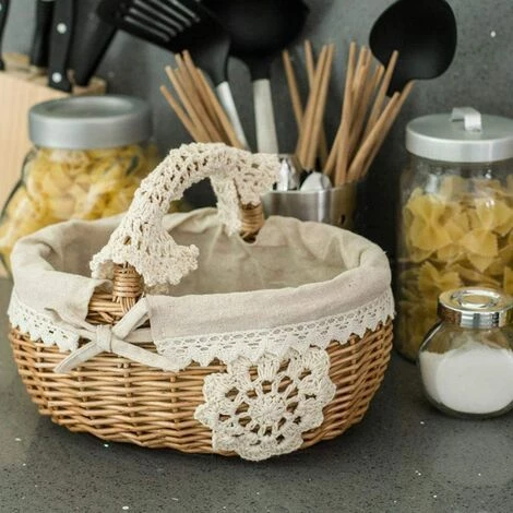SUNFLOWER Panier En Rotin Panier En Osier Panier à Provisions Panier Pique-nique Panier De Transport Panier Plein Saule, Ovale Panier Enfant Panier Pratique En Osier Avec Dentelle Et Doublure Textile. 6 SUNFLOWER Panier En Rotin Panier En Osier Panier à Provisions Panier Pique-nique Panier De Transport Panier Plein Saule, Ovale Panier Enfant Panier Pratique En Osier Avec Dentelle Et Doublure Textile. – Image 4