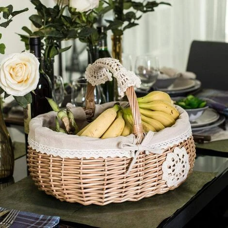 SUNFLOWER Panier En Rotin Panier En Osier Panier à Provisions Panier Pique-nique Panier De Transport Panier Plein Saule, Ovale Panier Enfant Panier Pratique En Osier Avec Dentelle Et Doublure Textile. 7 SUNFLOWER Panier En Rotin Panier En Osier Panier à Provisions Panier Pique-nique Panier De Transport Panier Plein Saule, Ovale Panier Enfant Panier Pratique En Osier Avec Dentelle Et Doublure Textile. – Image 5