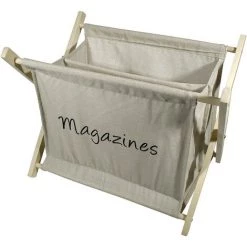 KONTARBOOR Porte-Magazines Beige Porte-revues Support Pour Journaux En Bois H 32 Cm X L 40 Cm X P 28 Cm