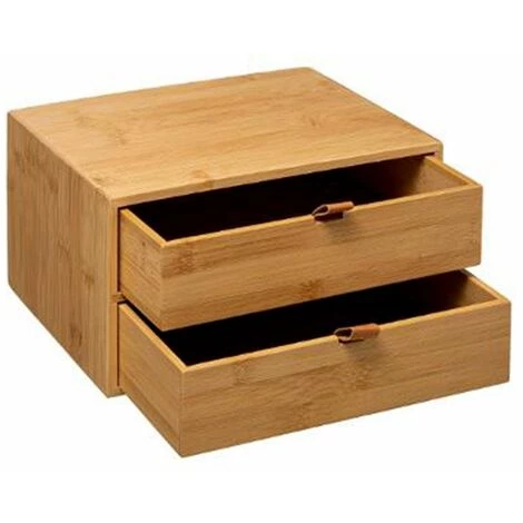 FIVE SIMPLY SMART Boîte Déco 2 Tiroirs "Bambou" 25cm Naturel 4 FIVE SIMPLY SMART Boîte Déco 2 Tiroirs "Bambou" 25cm Naturel – Image 2