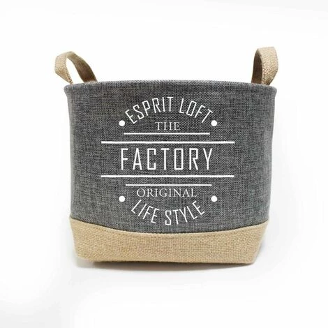 Paris Prix - Panier De Rangement En Jute "life Style" 29cm Gris 3 Paris Prix - Panier De Rangement En Jute "life Style" 29cm Gris