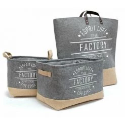 Paris Prix - Panier De Rangement En Jute "life Style" 29cm Gris 11 Paris Prix - Panier De Rangement En Jute "life Style" 29cm Gris -Petit rangement Soldes Magasin 37259406 5