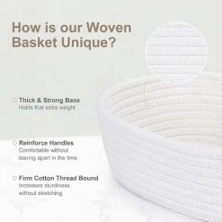 BARES WIDLKEN Panier De Rangement En Corde De Coton, Panier De Rangement Tress&eacute; En Coton,3 Paniers Pour &eacute;tag&egrave;res Bacs D&eacute;coratifs Organisateurs De Corbeille Pour Jouets B&eacute;b&eacute;, Cadeau D&eacute;coration Chambre -Petit rangement Soldes Magasin 37343979 3