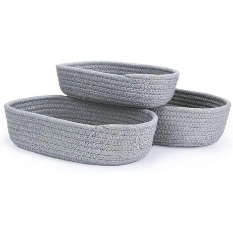 BARES WIDLKEN Panier De Rangement En Corde De Coton, Panier De Rangement Tressé En Coton,3 Paniers Pour étagères Bacs Décoratifs Organisateurs De Corbeille Pour Jouets Bébé, Cadeau Décoration Chambre 3 BARES WIDLKEN Panier De Rangement En Corde De Coton, Panier De Rangement Tressé En Coton,3 Paniers Pour étagères Bacs Décoratifs Organisateurs De Corbeille Pour Jouets Bébé, Cadeau Décoration Chambre