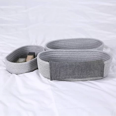 BARES WIDLKEN Panier De Rangement En Corde De Coton, Panier De Rangement Tressé En Coton,3 Paniers Pour étagères Bacs Décoratifs Organisateurs De Corbeille Pour Jouets Bébé, Cadeau Décoration Chambre 7 BARES WIDLKEN Panier De Rangement En Corde De Coton, Panier De Rangement Tressé En Coton,3 Paniers Pour étagères Bacs Décoratifs Organisateurs De Corbeille Pour Jouets Bébé, Cadeau Décoration Chambre – Image 5