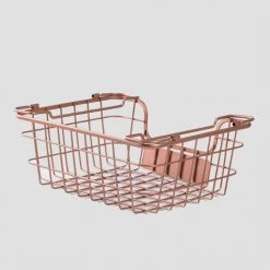 Panier De Rangement Zebat SKLUM Acier - Or Rose Moyen