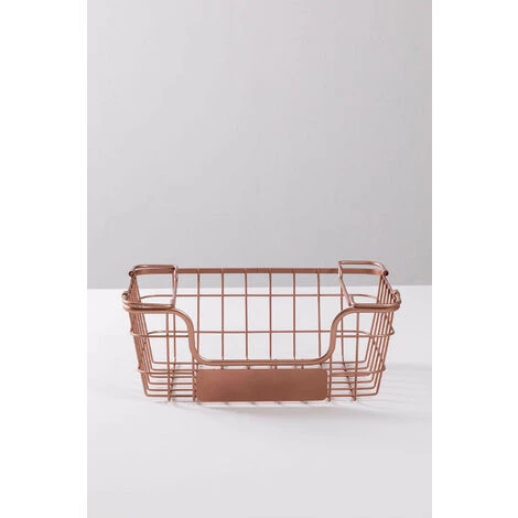 Panier De Rangement Zebat SKLUM Acier - Or Rose Moyen 7 Panier De Rangement Zebat SKLUM Acier - Or Rose Moyen – Image 5