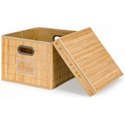 DéCOSHOP26 2 Paniers De Rangement En Bambou Boites Pliable Rangement Naturel - Noir -Petit rangement Soldes Magasin 37570751 4
