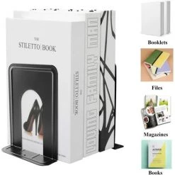 BETTERLIFE Serre Livres, Cale Livre, Presse Livre, 4 Paires, Noir, 12.5 X 12.5 X 17cm -Petit rangement Soldes Magasin 37660717 4
