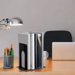 BETTERLIFE Serre Livres, Cale Livre, Presse Livre, 4 Paires, Noir, 12.5 X 12.5 X 17cm -Petit rangement Soldes Magasin 37660717 5