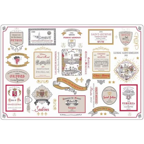 Set De Table Multi-étiquettes Bordeaux Multico 30 X 45 Cm Winkler - MULTICO 3 Set De Table Multi-étiquettes Bordeaux Multico 30 X 45 Cm Winkler - MULTICO