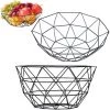 ECHOO Corbeille à Fruits En Métal, 2 Pièces Panier De Fruits En Fer Panier De Rangement Pain Légumes Panier Egouttoir Pour Maison Salon Collation Assiette De Fruits 27x14,5x8cm 27x14,5x15cm-Noir. -Petit rangement Soldes Magasin 37995299 1