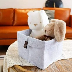 ECHOO 2 Pièces Panier De Rangement En Feutre, Organisateur En Tissu, Panier Organisateur De Jouets Pliable, Pour Vêtements, Magazines, Livres, CD, Jouets, Maison -Petit rangement Soldes Magasin 37995614 5