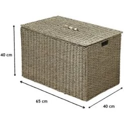 CASAME Coffre Pliable En Jonc De Mer Avec Couvercle - Casâme - Bois -Petit rangement Soldes Magasin 38047643 3