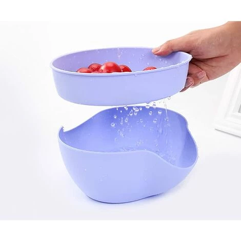 LONGZIMING 2 PCS Panier De Vidange,Passoire En Plastique Avec Poignée En Plastique Légumes Panier Lavage Double Couche Égoutter Bassin Design Fruits Détachables Passoires Utilisation Pour Le Drainage ,Rose 7 LONGZIMING 2 PCS Panier De Vidange,Passoire En Plastique Avec Poignée En Plastique Légumes Panier Lavage Double Couche Égoutter Bassin Design Fruits Détachables Passoires Utilisation Pour Le Drainage ,Rose – Image 5