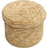ECHOO Panier De Rangement En Jonc De Mer, Panier De Fleur Tressé, Panier à Linge En Osier, Organisateurs Boîte Conteneur De Stockage Tissé À La Main，Round Medium Size, Diameter 18cm, Height 14cm -Petit rangement Soldes Magasin 38712134 1
