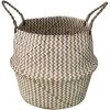 ECHOO Panier Tissé En Jonc De Mer, Panier De Fleur Tressé, Rangement Naturel Panier Osier Corbeille À Linge Avec Poignée, Plusieurs Options De Taille, Maison Décoration Organisateur(blanc，18x16cm) -Petit rangement Soldes Magasin 38712425 1