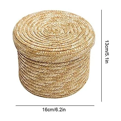 ECHOO Panier De Rangement En Jonc De Mer, Panier De Fleur Tressé, Panier à Linge En Osier, Organisateurs Boîte Conteneur De Stockage Tissé À La Main,Round Small, Diameter 16cm, Height 13cm 4 ECHOO Panier De Rangement En Jonc De Mer, Panier De Fleur Tressé, Panier à Linge En Osier, Organisateurs Boîte Conteneur De Stockage Tissé À La Main,Round Small, Diameter 16cm, Height 13cm – Image 2