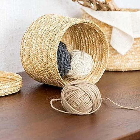 ECHOO Panier De Rangement En Jonc De Mer, Panier De Fleur Tressé, Panier à Linge En Osier, Organisateurs Boîte Conteneur De Stockage Tissé À La Main,Round Small, Diameter 16cm, Height 13cm 6 ECHOO Panier De Rangement En Jonc De Mer, Panier De Fleur Tressé, Panier à Linge En Osier, Organisateurs Boîte Conteneur De Stockage Tissé À La Main,Round Small, Diameter 16cm, Height 13cm – Image 4