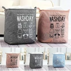 ECHOO Panier à Linge En Tissu Pliable Organiser Paniers Pour Vêtements Stockage Trieuse De Rangement Pour Panier à Linge Avec Cordon De Serrage，Pink -Petit rangement Soldes Magasin 38713155 5