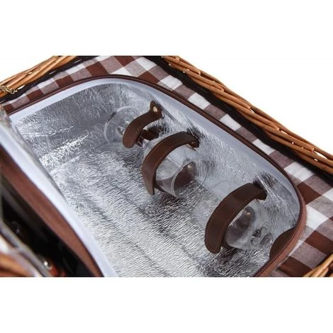 AUBRY GASPARD Valise Pique-nique Isotherme Vichy Naturel - Naturel 5 AUBRY GASPARD Valise Pique-nique Isotherme Vichy Naturel - Naturel – Image 3