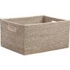 AUBRY GASPARD Corbeille Rangement En Rotin 34 X 26 X 18 Cm Blanc - Naturel -Petit rangement Soldes Magasin 3879190 1