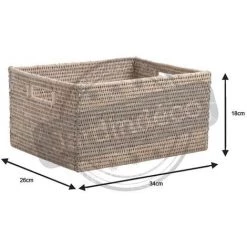 AUBRY GASPARD Corbeille Rangement En Rotin 34 X 26 X 18 Cm Blanc - Naturel 5 AUBRY GASPARD Corbeille Rangement En Rotin 34 X 26 X 18 Cm Blanc - Naturel -Petit rangement Soldes Magasin 3879190 2