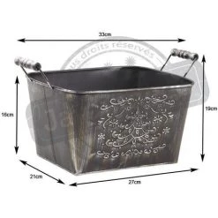 AUBRY GASPARD Corbeille Métallique Sapin Gris - Gris -Petit rangement Soldes Magasin 3879208 2