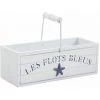 AUBRY GASPARD Panier En Bois Les Flots Bleus Blanc - Blanc