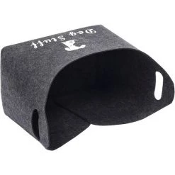 BEARSU Panier De Rangement En Feutre Doux Pour Jouets Pour Chien- Pliable Avec Poignées, Boîtes De Rangement Pour Fournitures/Vêtements Pour Animaux,Panier Feutre (Gris Foncé) -Petit rangement Soldes Magasin 38996508 3