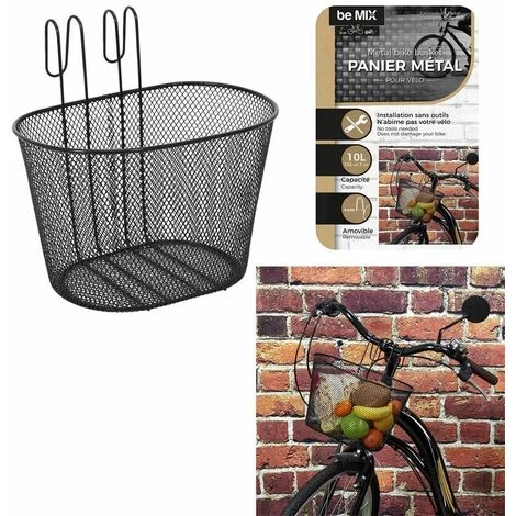 Paris Prix - Panier En Métal Déco "vélo" 32cm Noir 7 Paris Prix - Panier En Métal Déco "vélo" 32cm Noir – Image 5