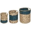 Atmosphera - Set De 3 Paniers De Rangement En Jacinthe D'eau Tressée - Osier Et Noir