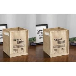 ILOVEMILAN Pliable Boîte De Stockage De Jute Grands Vêtements Sous-Vêtements Pochette De Rangement Jouets Panier Organisateur Pour Usage Hôtel 2 PCS(B)