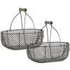 AUBRY GASPARD Paniers En Grillage Vieilli Et Bois (Lot De 2) Noir - Noir -Petit rangement Soldes Magasin 395269 1
