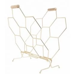PRESENT TIME Porte-revues Nid D'Abeille - 40 X 33 X 45 - Or