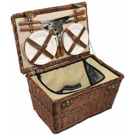 AUBRY GASPARD Panier Pique-nique Isotherme 4 Couverts En Osier Marron - Marron 3 AUBRY GASPARD Panier Pique-nique Isotherme 4 Couverts En Osier Marron - Marron
