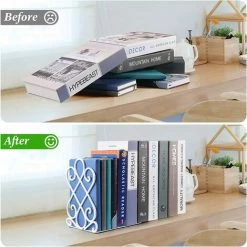 ECHOO Serre-livres, Serre-livres Pour étagères Serre-livres En Métal Support De Livre Décoratif Robuste Antidérapant Pour Cadeau D'organisateur De Bibliothèque Scolaire De Bureau, 7 X 6,1 X 8,6 Pouces Brun (2 Paires) 10 ECHOO Serre-livres, Serre-livres Pour étagères Serre-livres En Métal Support De Livre Décoratif Robuste Antidérapant Pour Cadeau D'organisateur De Bibliothèque Scolaire De Bureau, 7 X 6,1 X 8,6 Pouces Brun (2 Paires) -Petit rangement Soldes Magasin 39711906 4