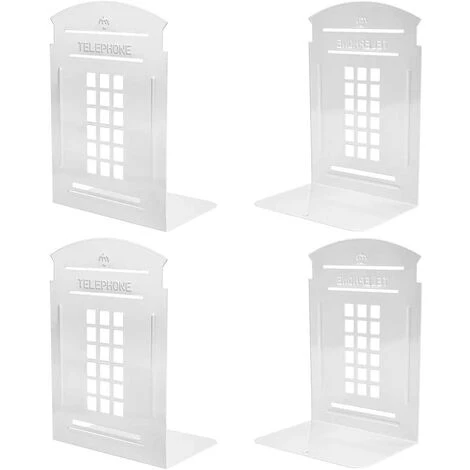 ECHOO Serre-livres, Serre-livres Pour étagères Serre-livres En Métal Robuste Pour Livres, DVD, Vidéo 7,8 X 5,5 X 3,9 Pouces Cabine Téléphonique Bleu (2 Paires/4 Pièces, Blanc) 3 ECHOO Serre-livres, Serre-livres Pour étagères Serre-livres En Métal Robuste Pour Livres, DVD, Vidéo 7,8 X 5,5 X 3,9 Pouces Cabine Téléphonique Bleu (2 Paires/4 Pièces, Blanc)
