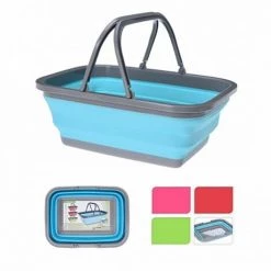 JARDIBRICODECO Panier Avec Anses Pliables Couleurs Variées