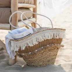 Paris Prix - Panier De Plage Rotin "coquillages" 48cm Naturel 7 Paris Prix - Panier De Plage Rotin "coquillages" 48cm Naturel -Petit rangement Soldes Magasin 39780276 3